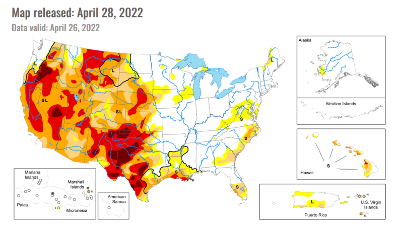 File:Drought Monitor Map - April 2022.png