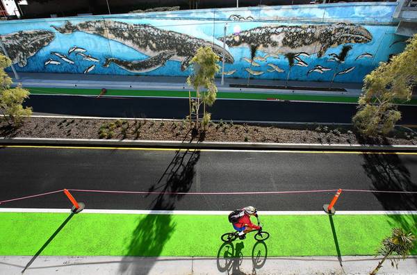 File:Green bike lane in Santa Monica.jpg
