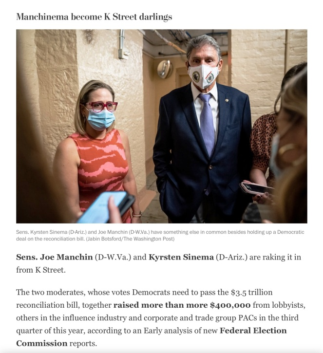 Manchinema - Manchin and Sinema block climate action - and are rewarded by lobbyist contributions.png