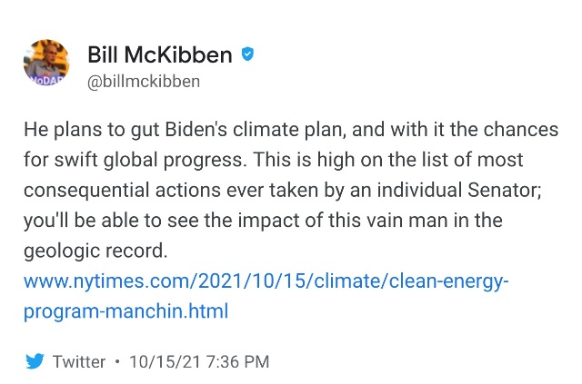 McKibben reaction to Manchin blocking Biden's climate plan.png