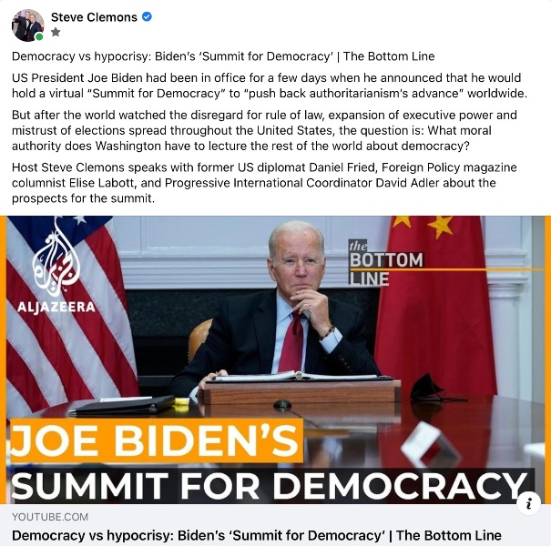 Steve Clemons - Bottom Line on the 'Summit for Democracy' - Interview w Fried, Labott, Adler.png