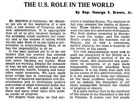 The U.S. Role in the World ... Congressman George E Brown - 1969.jpg