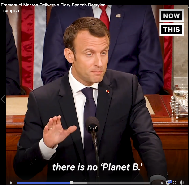 There is no Planet B Macron to US Congress-Apr25,2018.png