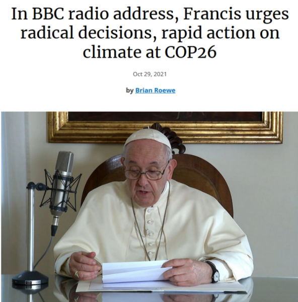 File:Pope Francis urges Radical decisions, Rapid action on Climate.png