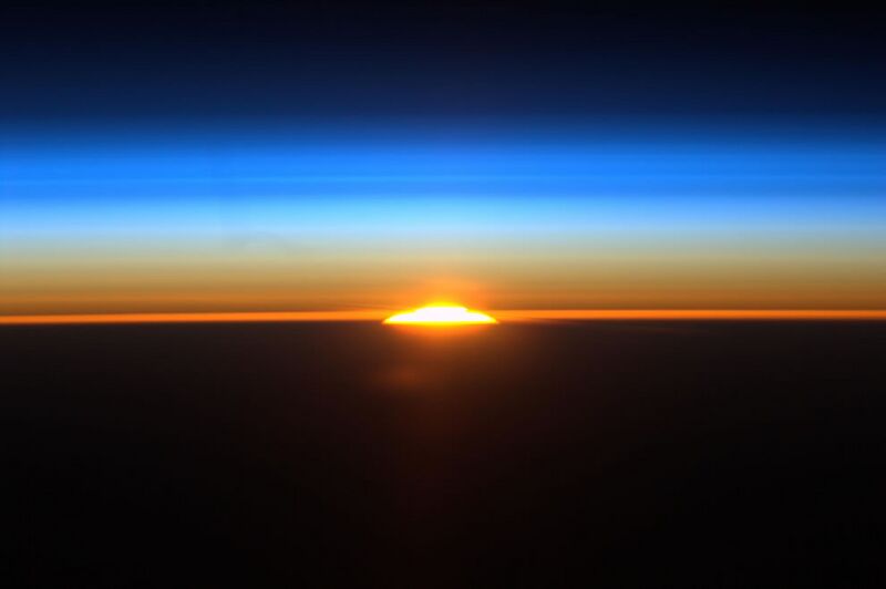 File:Sunrise-earth's atmosphere- ISS astronauts see everyday.jpg
